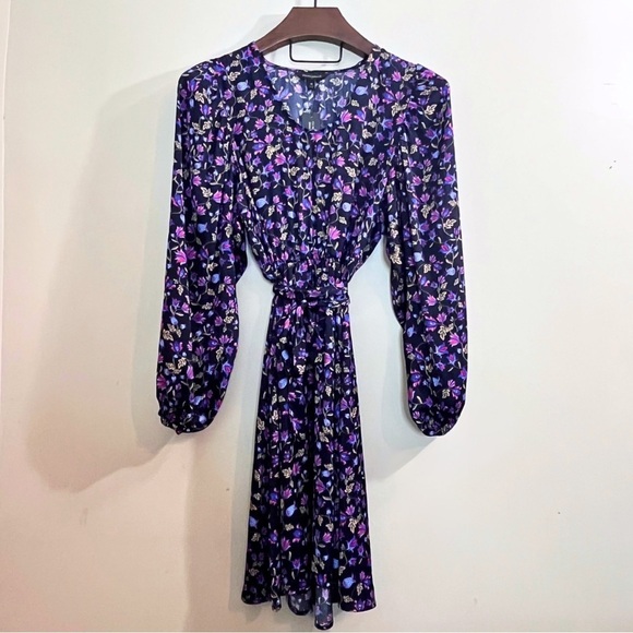 NWT Banana Republic Balloon Sleeve Tie Waist Floral Dress - Picture 2 of 14